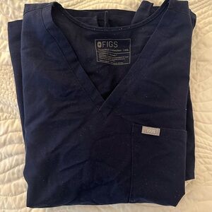 Figs Technical Collection Dark Blue Scrub Top